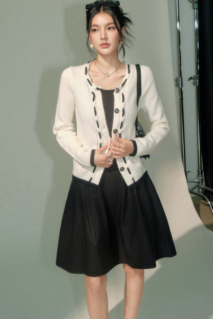 Knitted Cardigan Skirt Set-Up