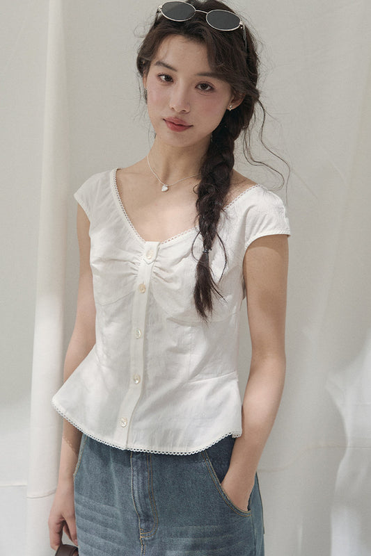 Camellia Moonlight Lace Blouse