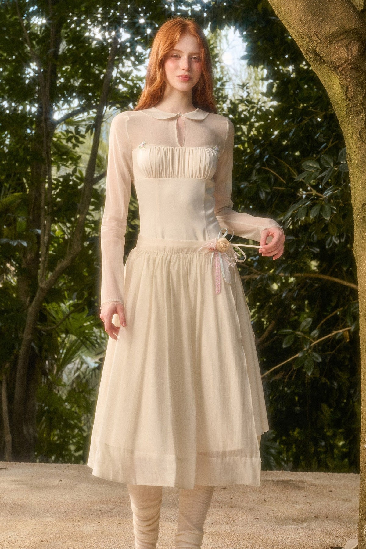 Satin Tencel Lapel Dress
