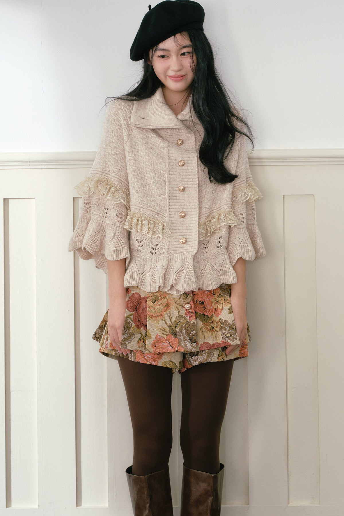 High-Waisted Floral Print Skirt