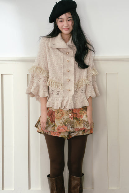 High-Waisted Floral Print Skirt