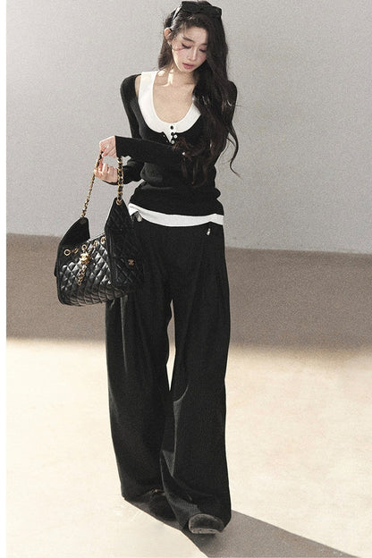 Striped Wide-Leg Pants