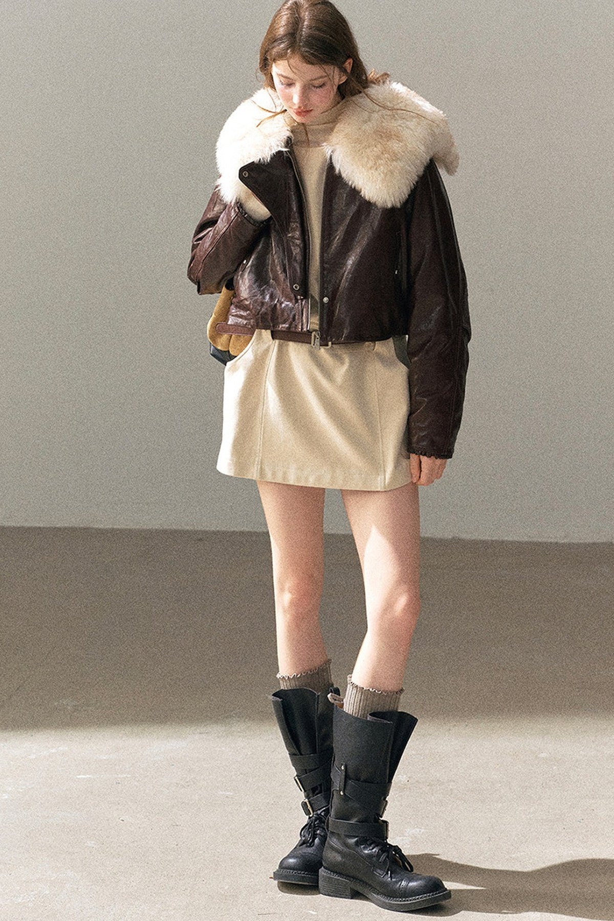 Genuine Sheepskin Lamb Fur Jacket