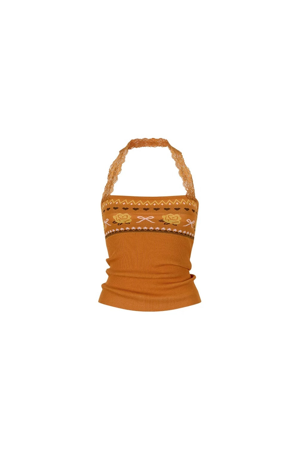 Designer Woolen Floral Halter Top