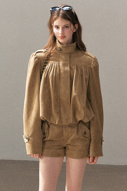 Ensemble veste et short en suédine