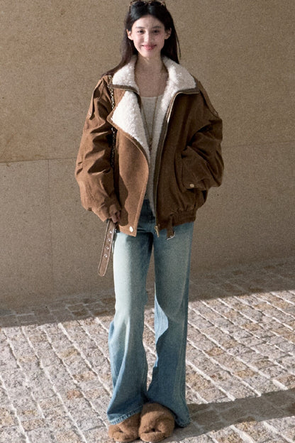 Jeans in denim lavato effetto vintage a gamba dritta