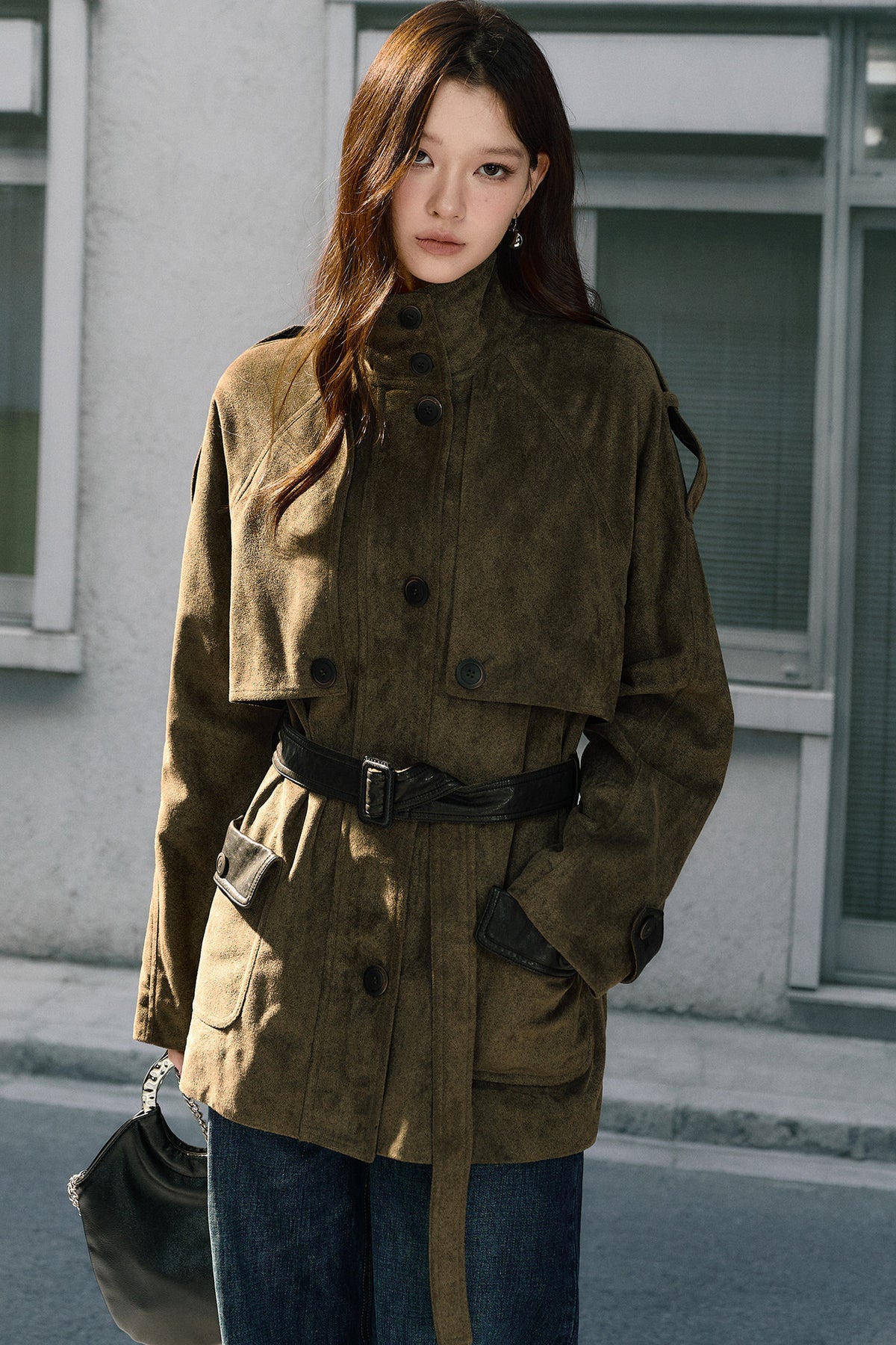 Suede Belted Jacket