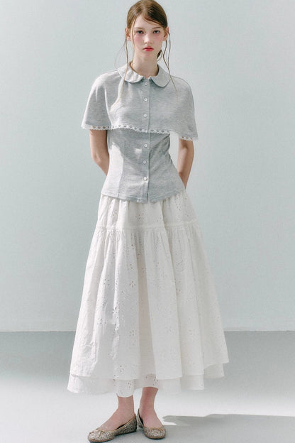 Cape Shirt and Skirt Set