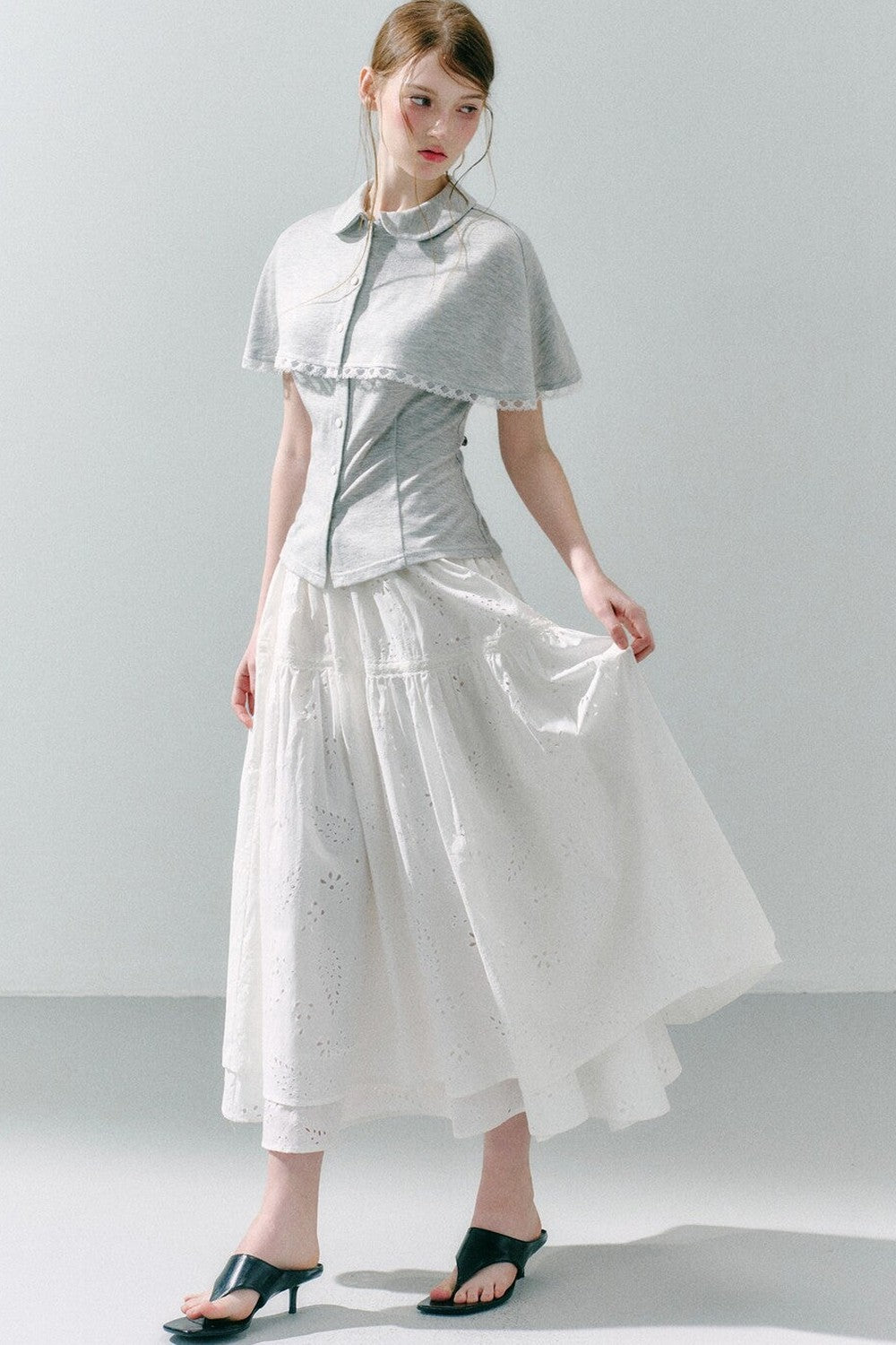 Cape Shirt and Skirt Set