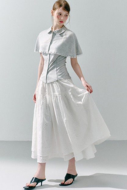 Cape Shirt and Skirt Set