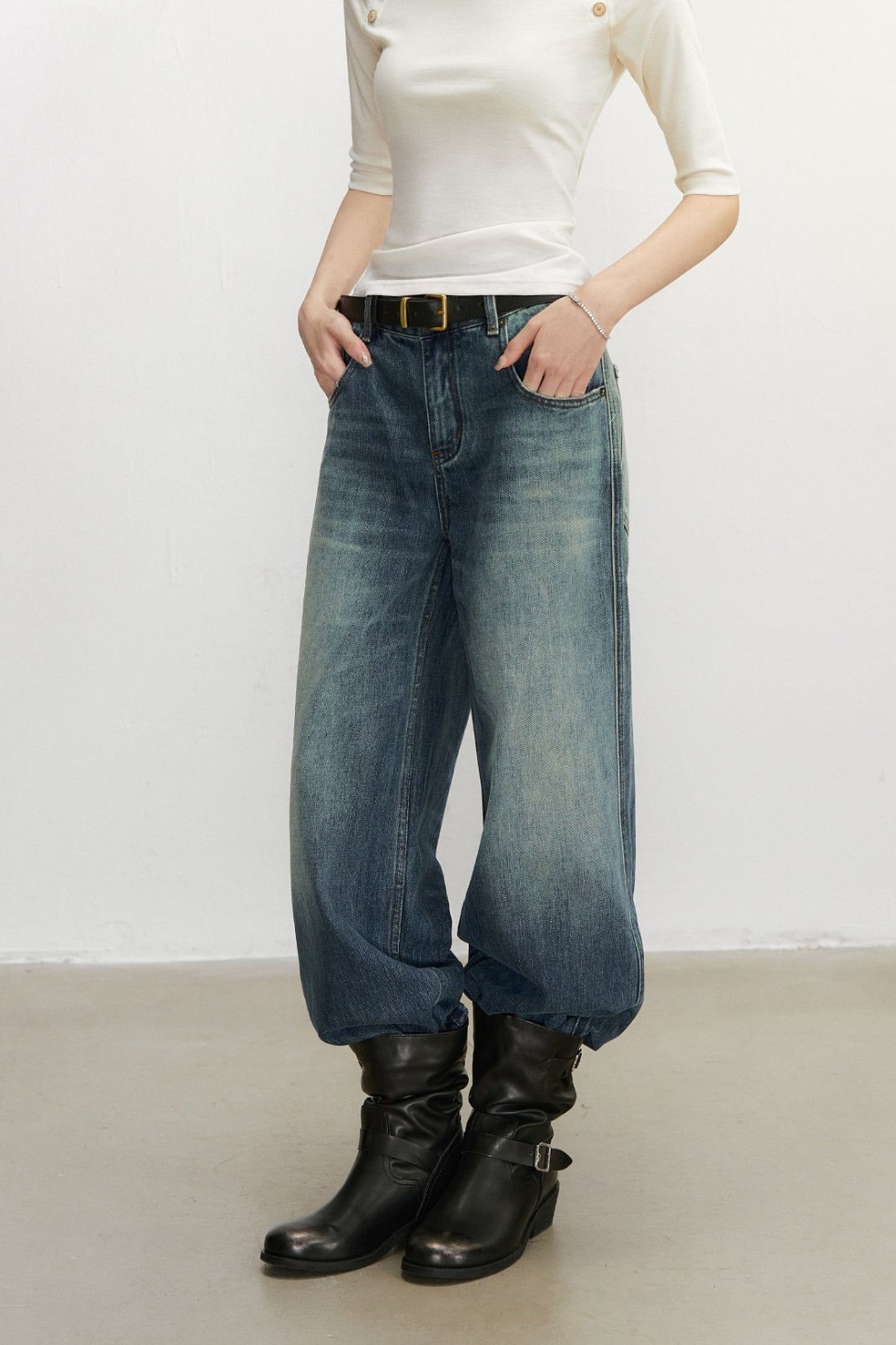 Vintage Washed Denim Pants