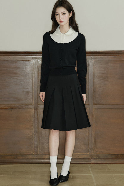 A-Line Pleated Skirt