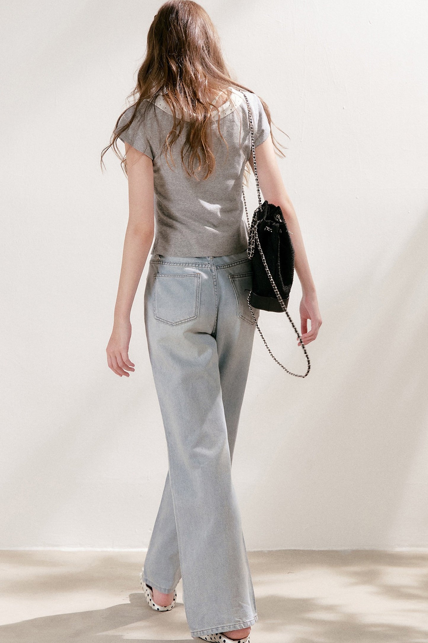 High-Waisted Lyocell Cotton Wide-Leg Jeans