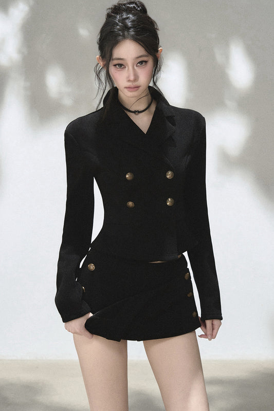 Corduroy Jacket and Skirt Set
