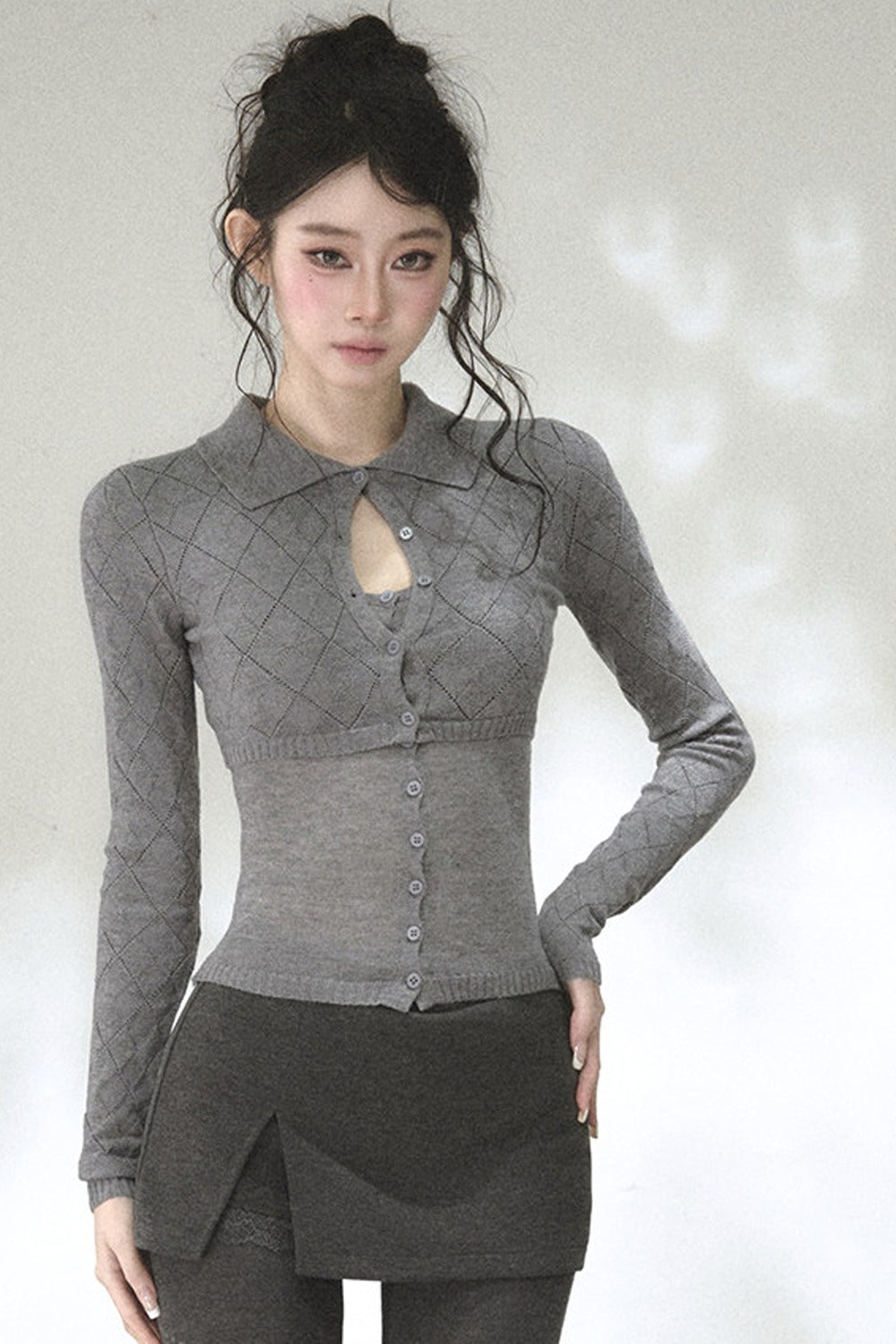 Retro Waist-Slimming Knit Cardigan