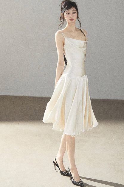 French Lace Satin Camisole Dress