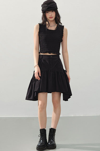 Irregular A-Line Mini Skirt