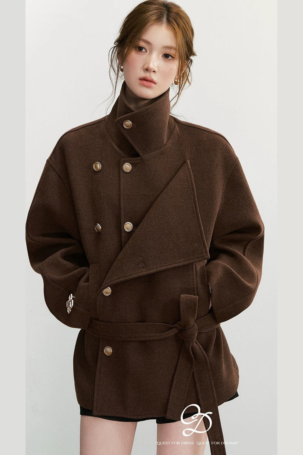 Double-Breasted Wool Blend Jacket