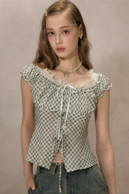Chemise d’été à carreaux cigale