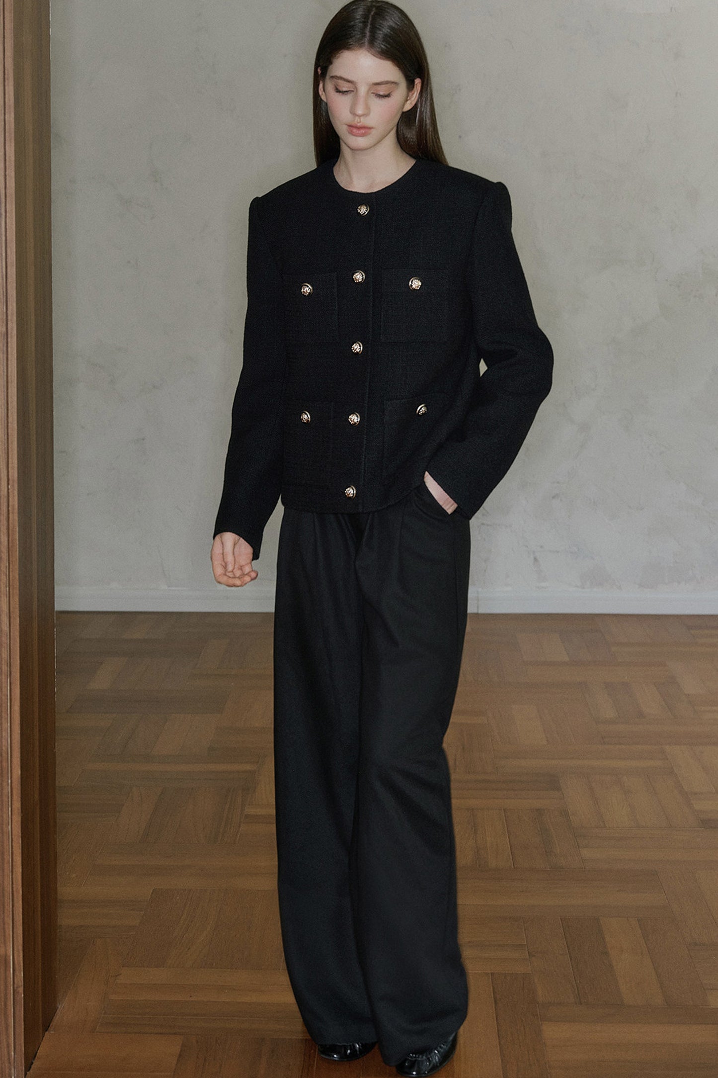 Pantaloni drappeggiati a vita alta