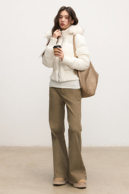 Ensemble veste et jean évasé taille haute