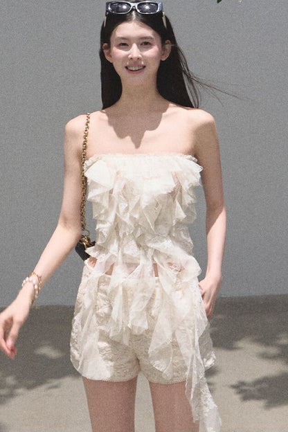Slim-Fit High-Waisted Suit Shorts