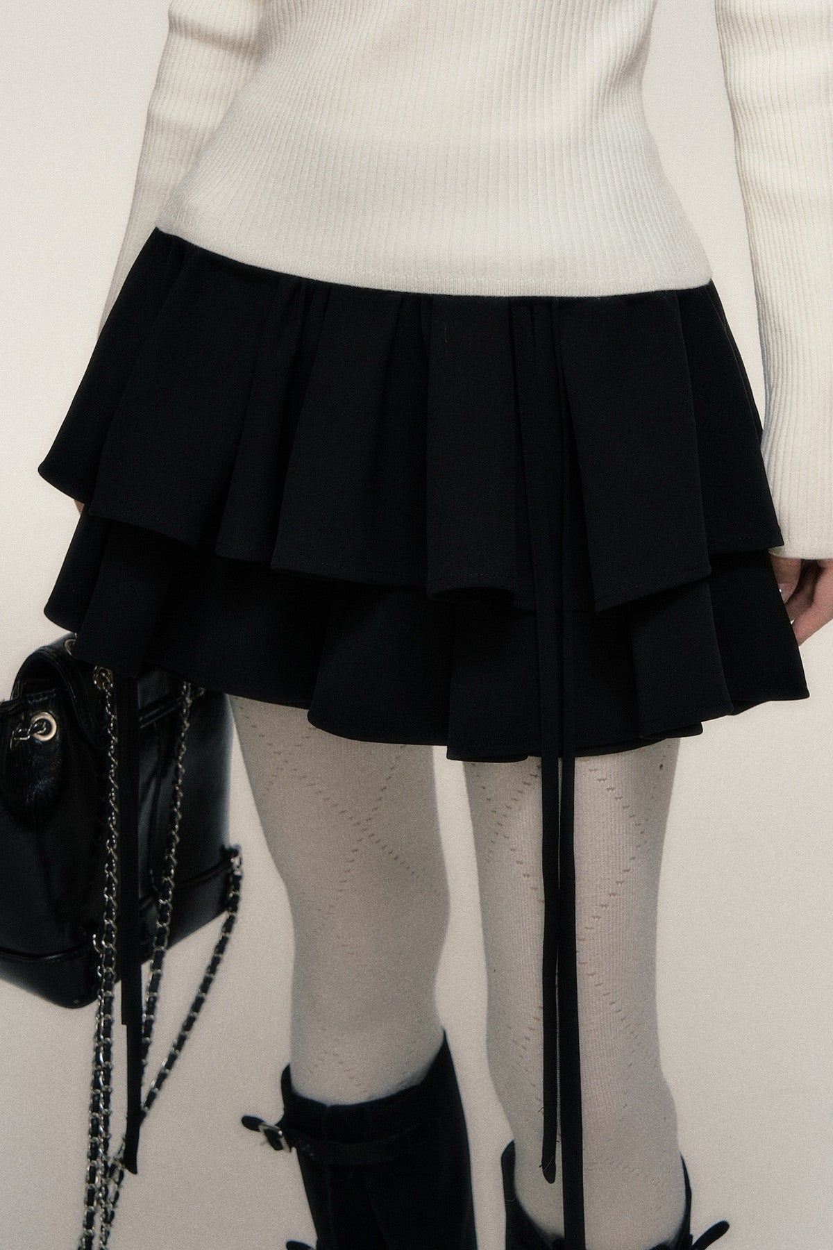 Bow Ribbon Double-Layered Cake Skirt