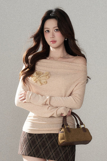 3D Floral Knit Pullover