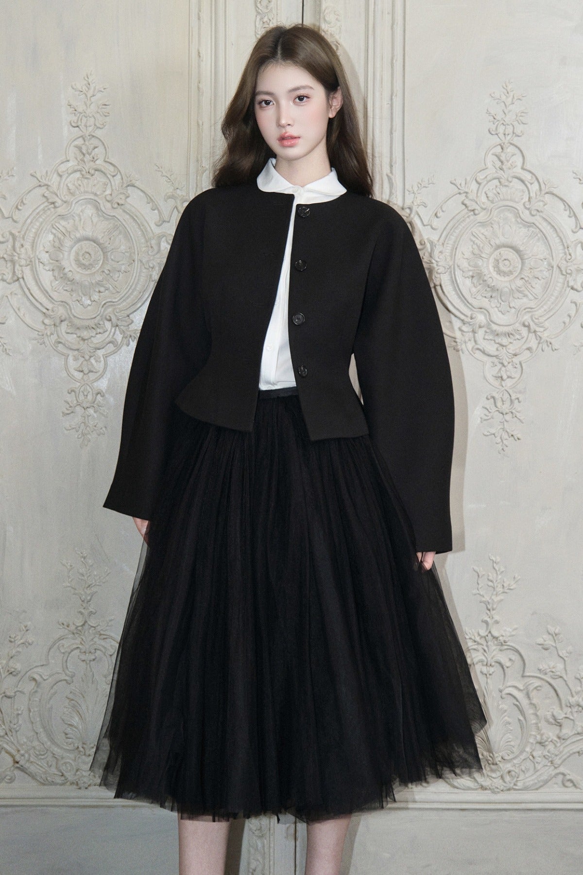 White Doll Collar Shirt