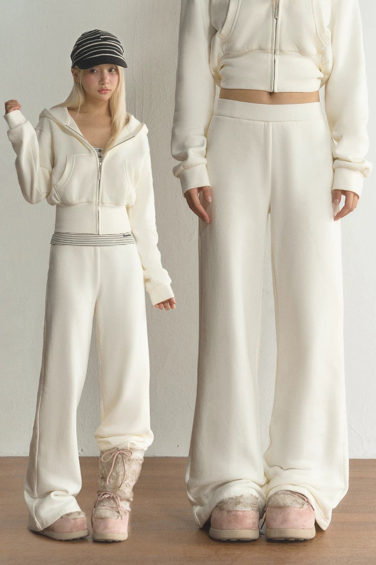 High-Waisted Loose Wide-Leg Straight-Leg Flared Pants