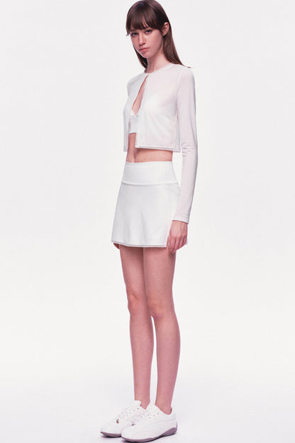 A-Line Elastic Waist Tennis Short Skirt