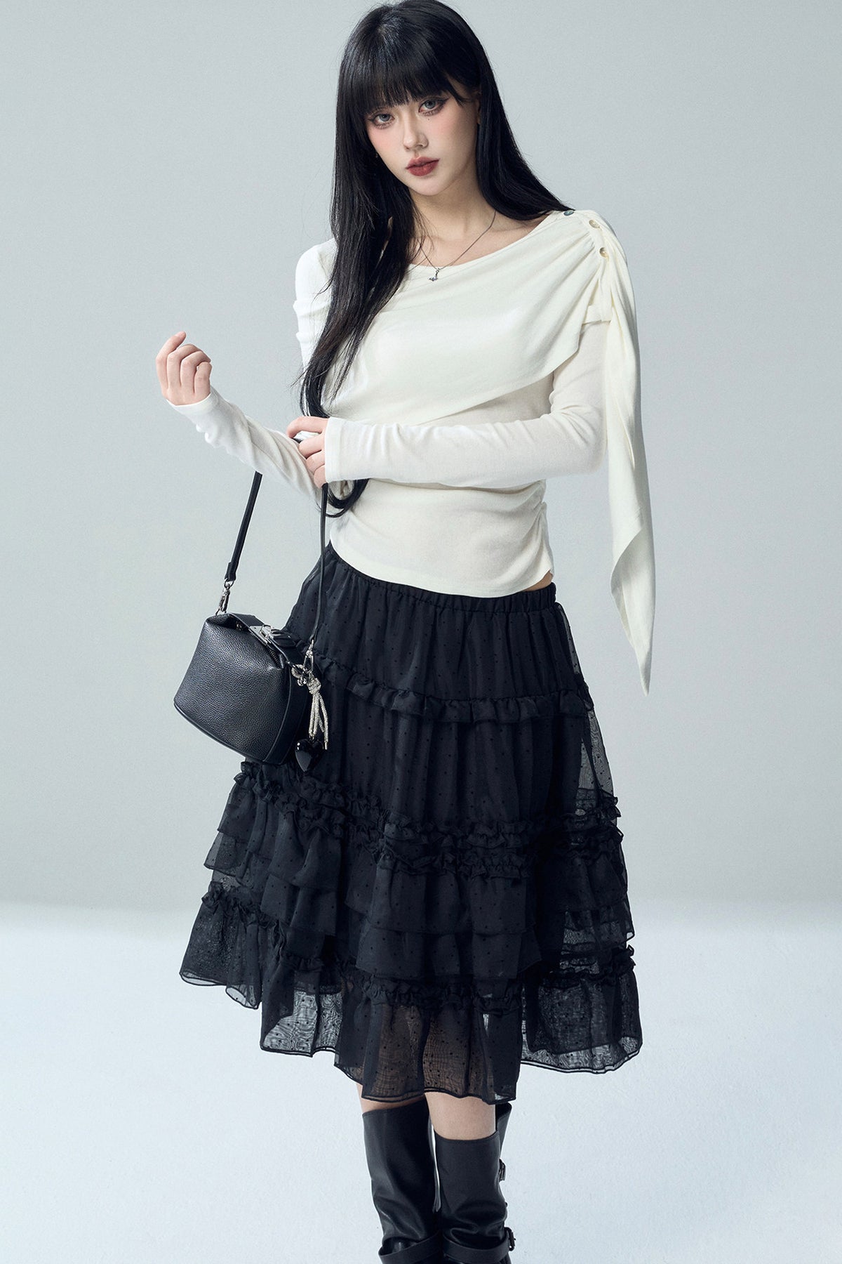Long Sleeve Cape Shawl Top