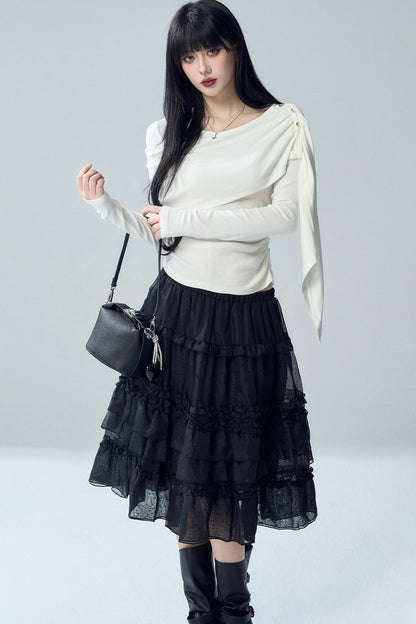 Long Sleeve Cape Shawl Top