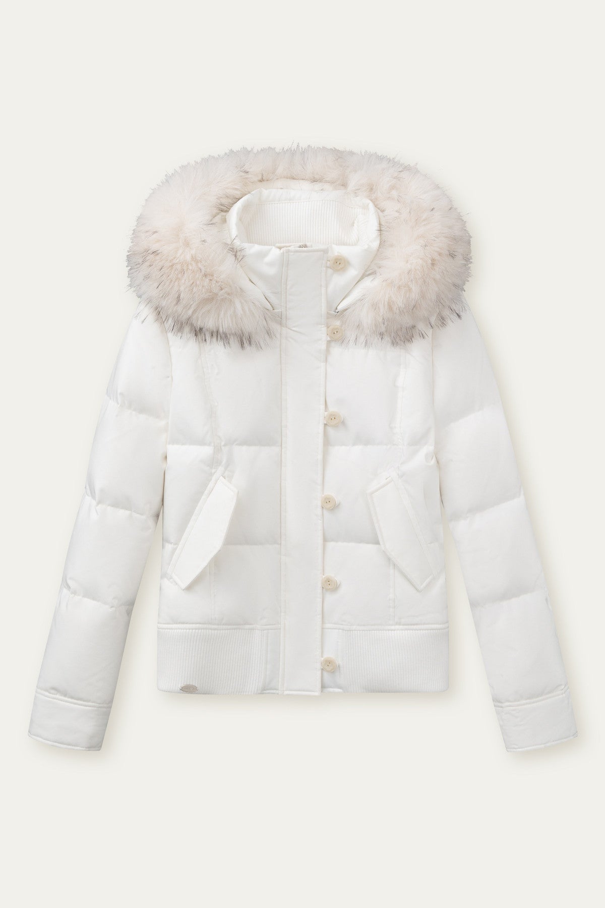 Retro-Daunenjacke in Weiß