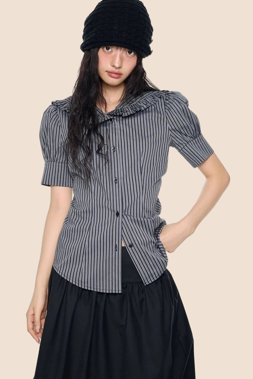 Striped Puff Sleeve Shirt