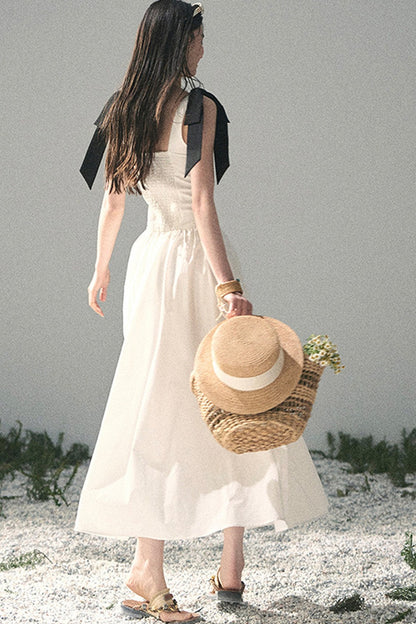 Vestido de tirantes de estilo francés