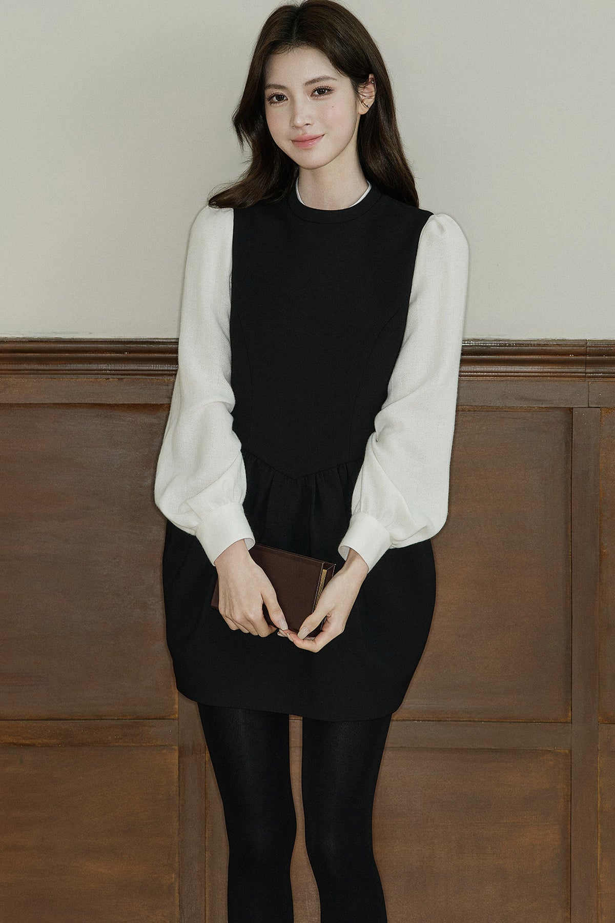 Loose Wool Blend Puff Sleeve Shirt