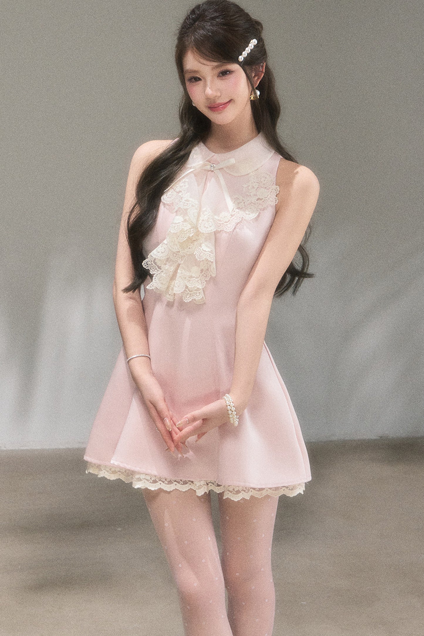 Vivian Retro Lace Collar Dress