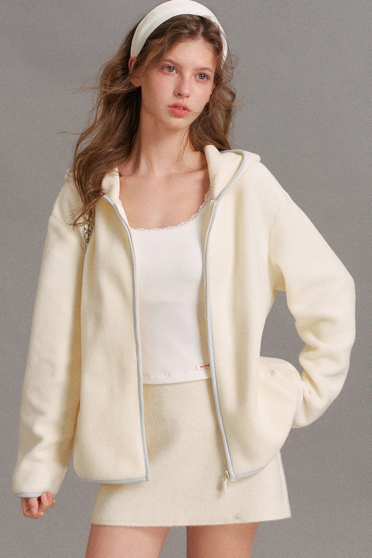 Color-Blocked Loose Hooded Jacket