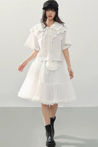 White Tulle A-Line Fairy Skirt