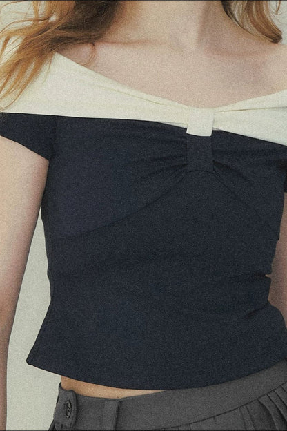 Retro Knit Short Sleeve Top