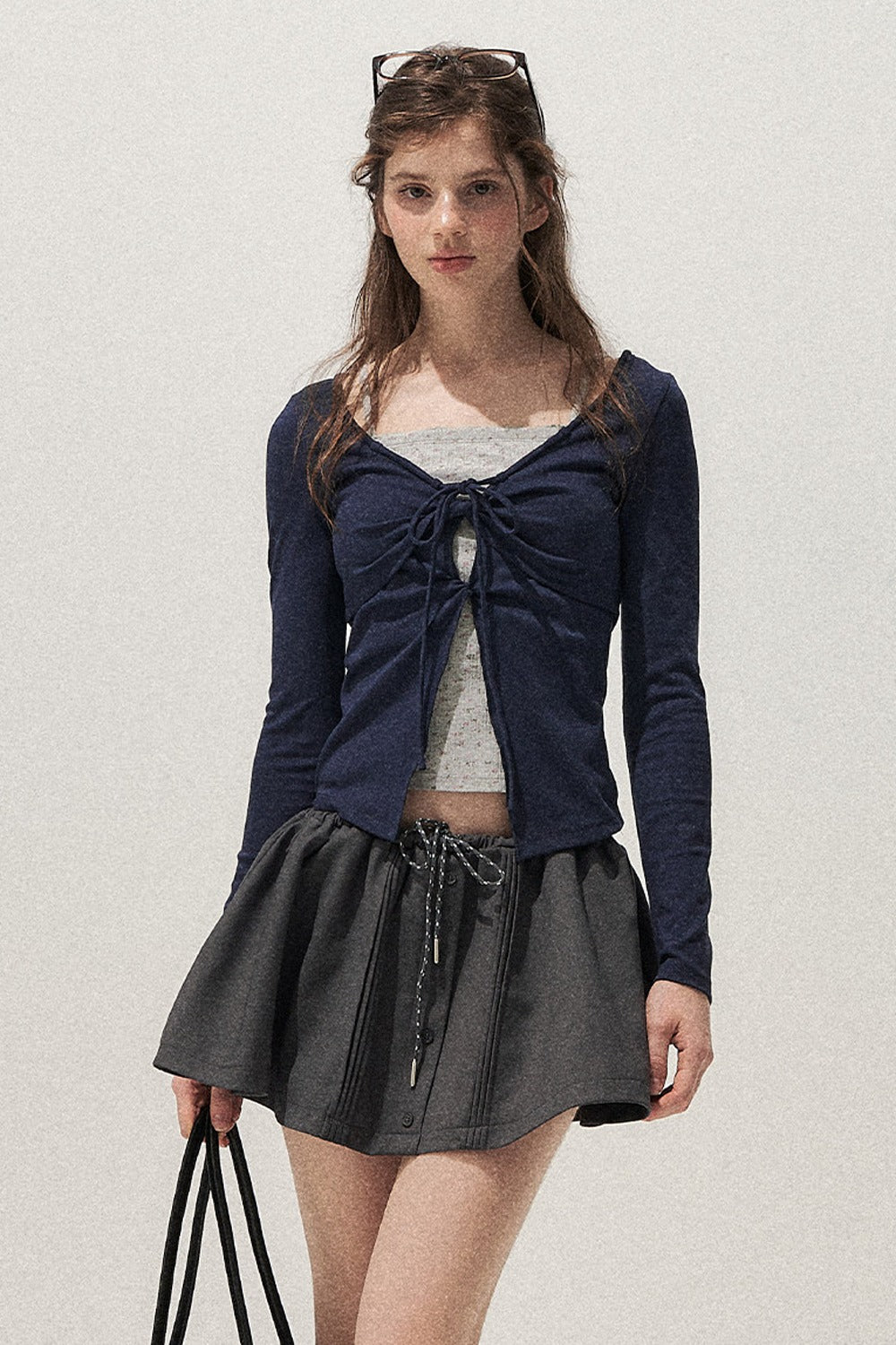Floral Knot Tie Long Sleeve T-Shirt
