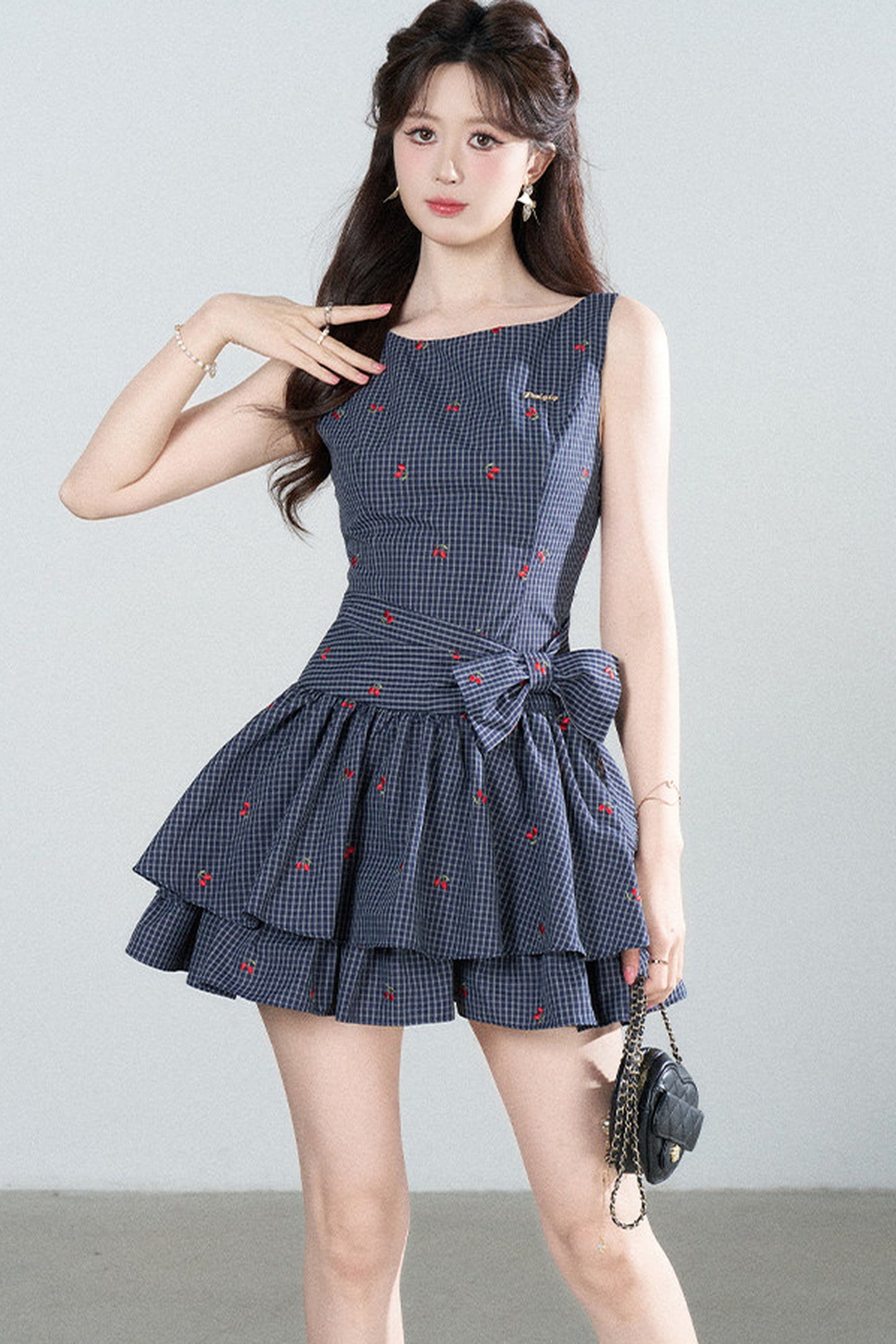 Elegant Plaid Vest Dress