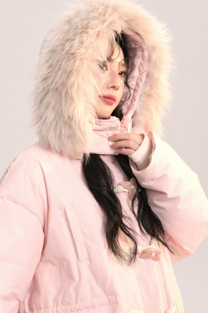 Bow Fur Collar Down Coat