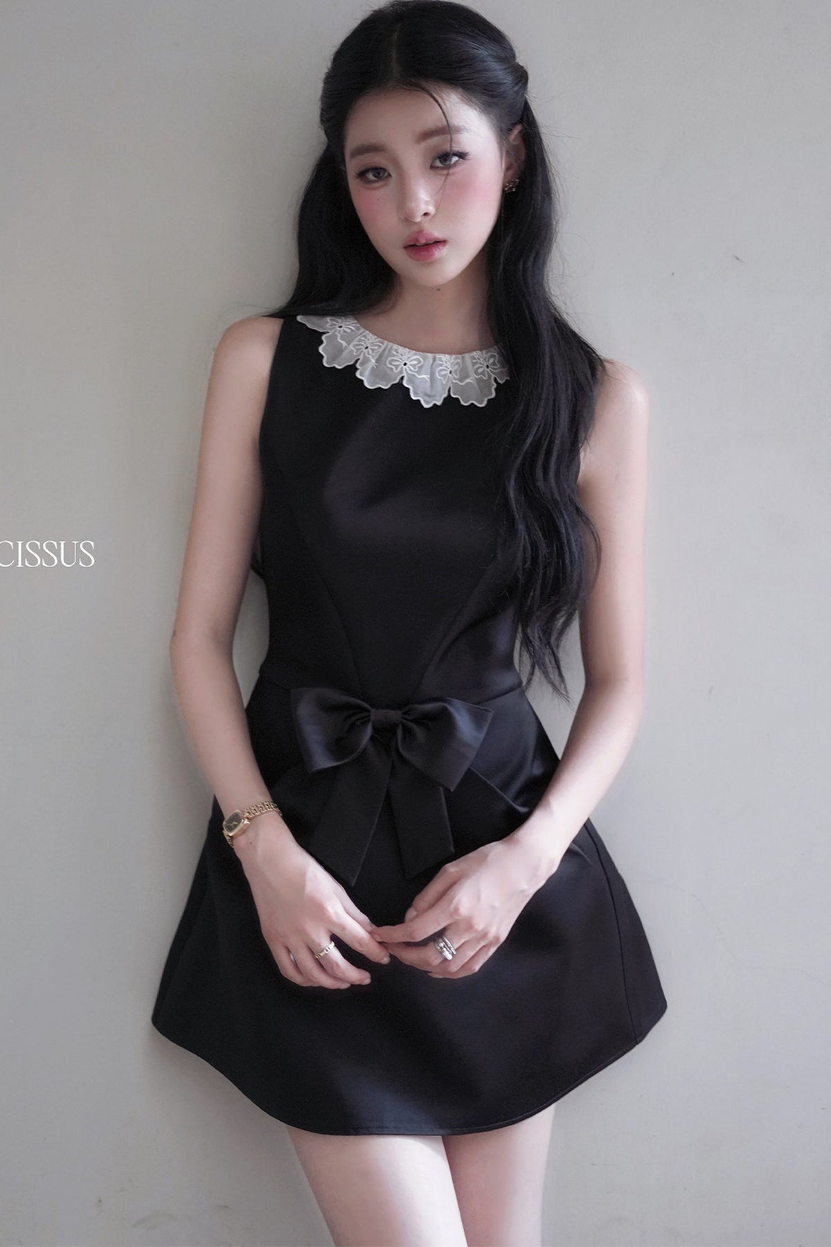 Bow Lace Sleeveless Dress
