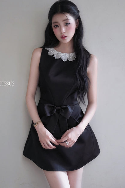 Bow Lace Sleeveless Dress