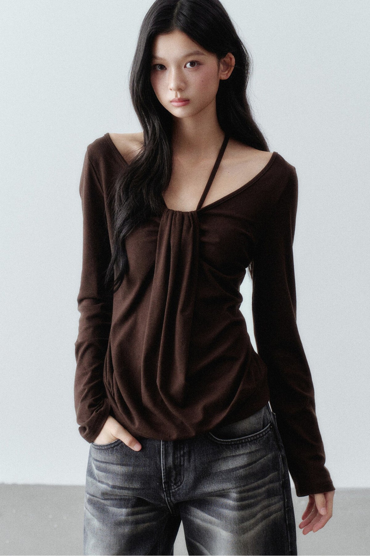 Lyocell Wool Large Round Neck T-shirt