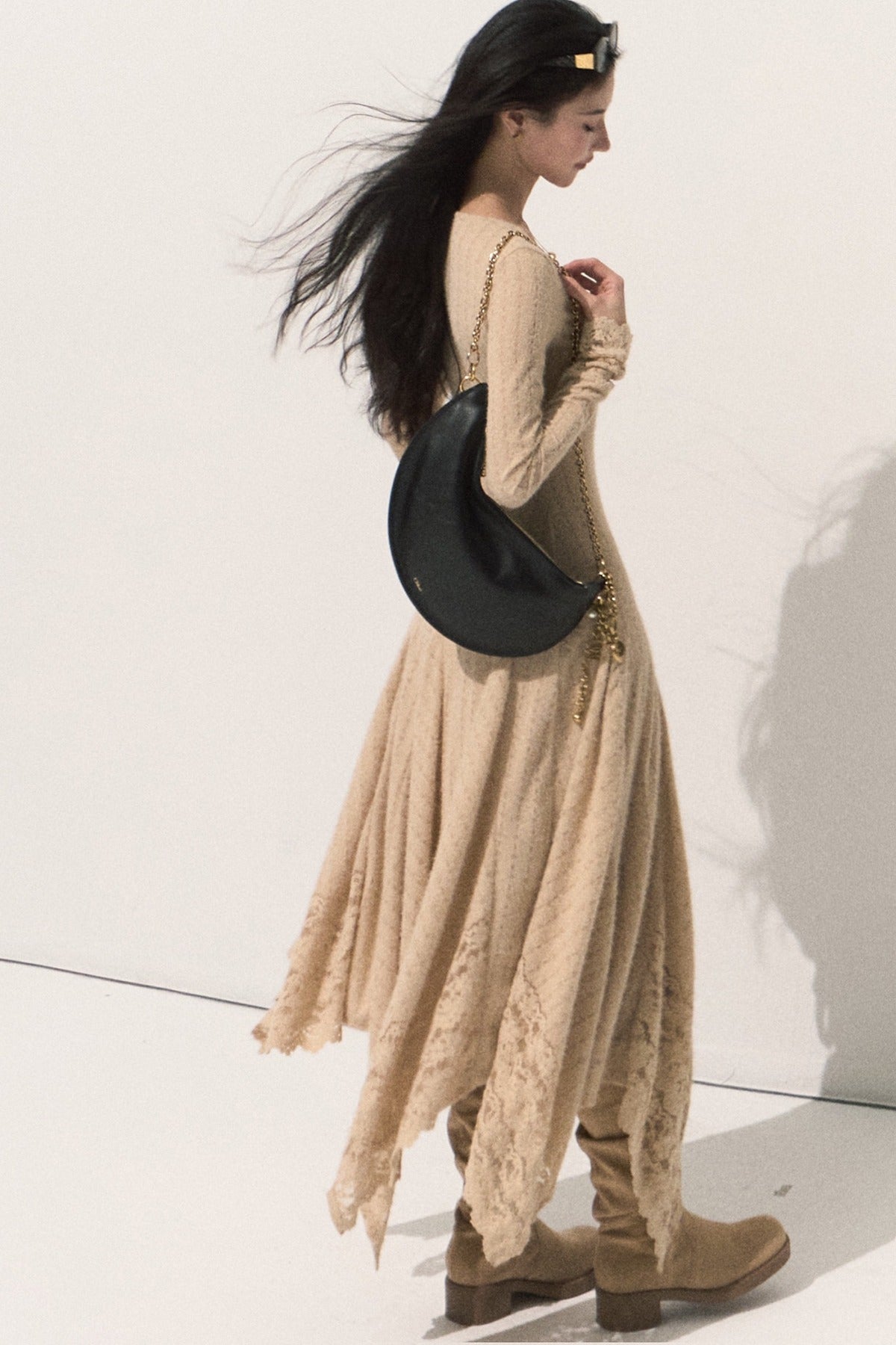 U-Neck Long Sleeve Knit Dress