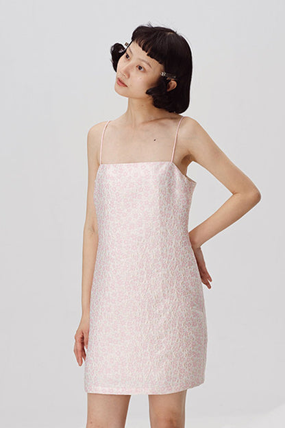 Pink Peach Blossom Strap Dress