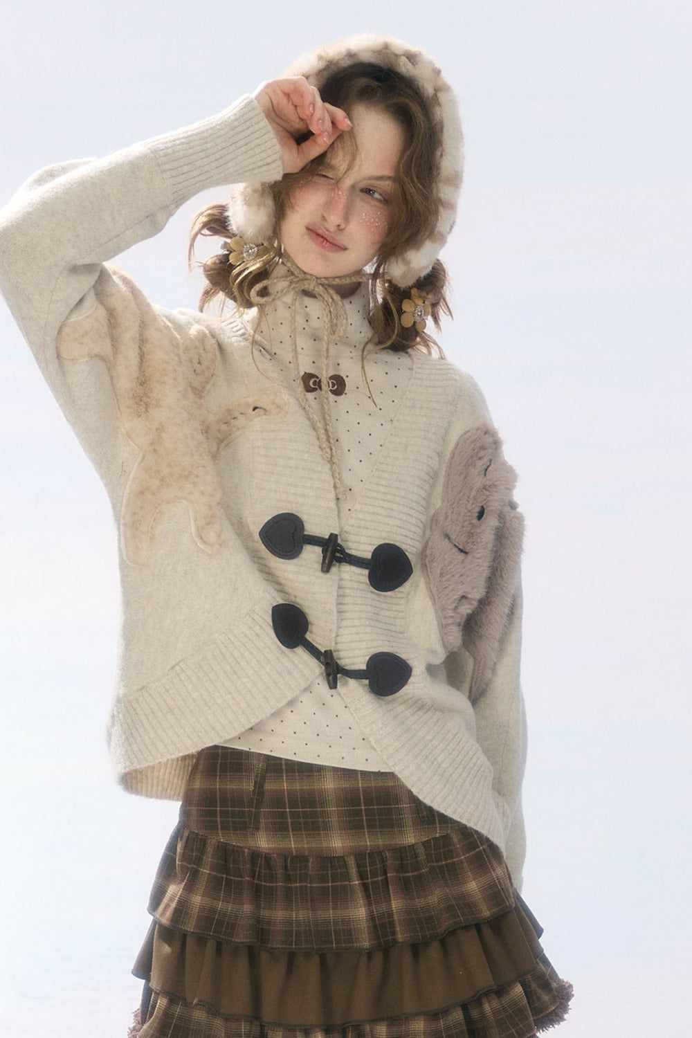 Rabbit Patch Knit Duffle Cardigan